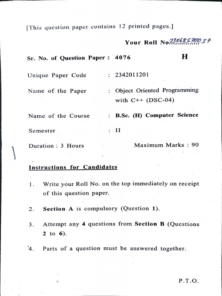 Object Oriented Programming With C++-2 | PDF