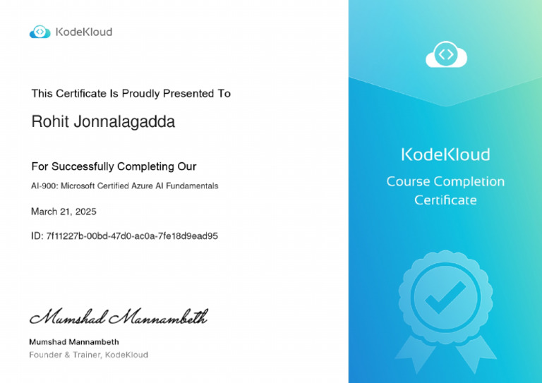 Kode Cloud Open AI Certificate | PDF