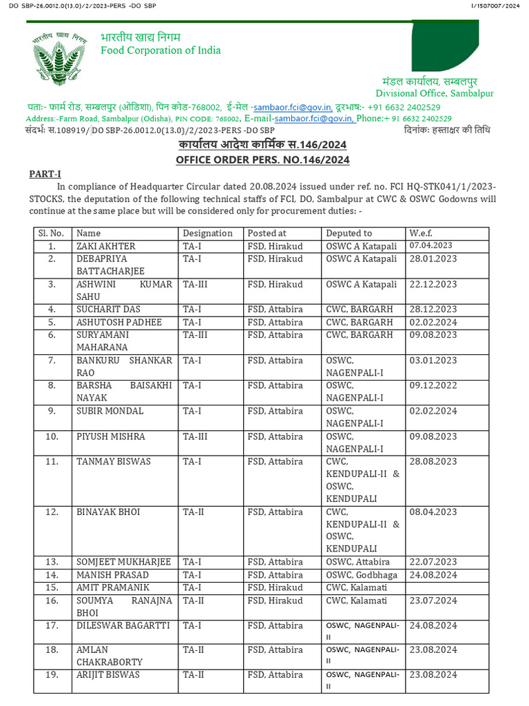 Responsiblity of FCI Staff in CWC-SWC GODOWN | PDF | Chess | Chess Openings