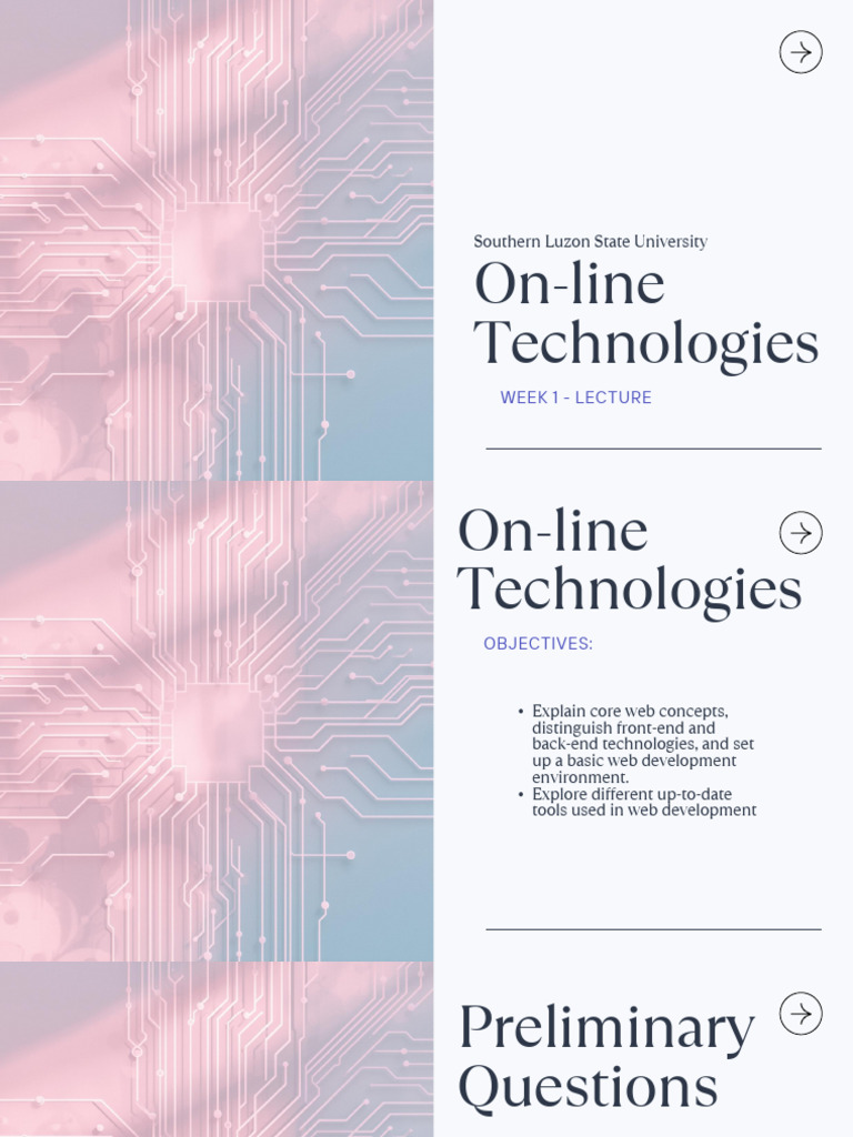Week 1 on Line Technologies | PDF | World Wide Web | Internet & Web