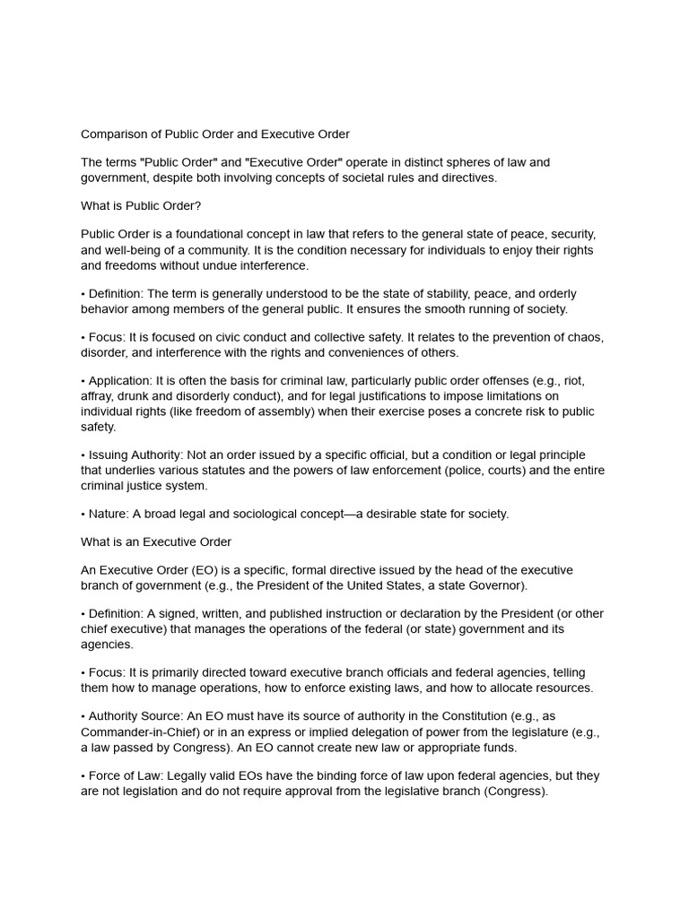 Executive Order and Public Order | PDF | Executive Order | Political ...