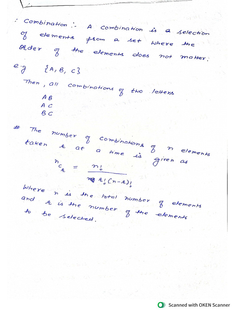 Combinations | PDF