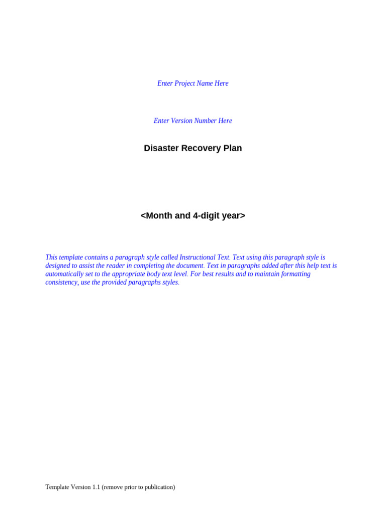 Disaster Recovery Plan Template | PDF | Emergency Management | Backup