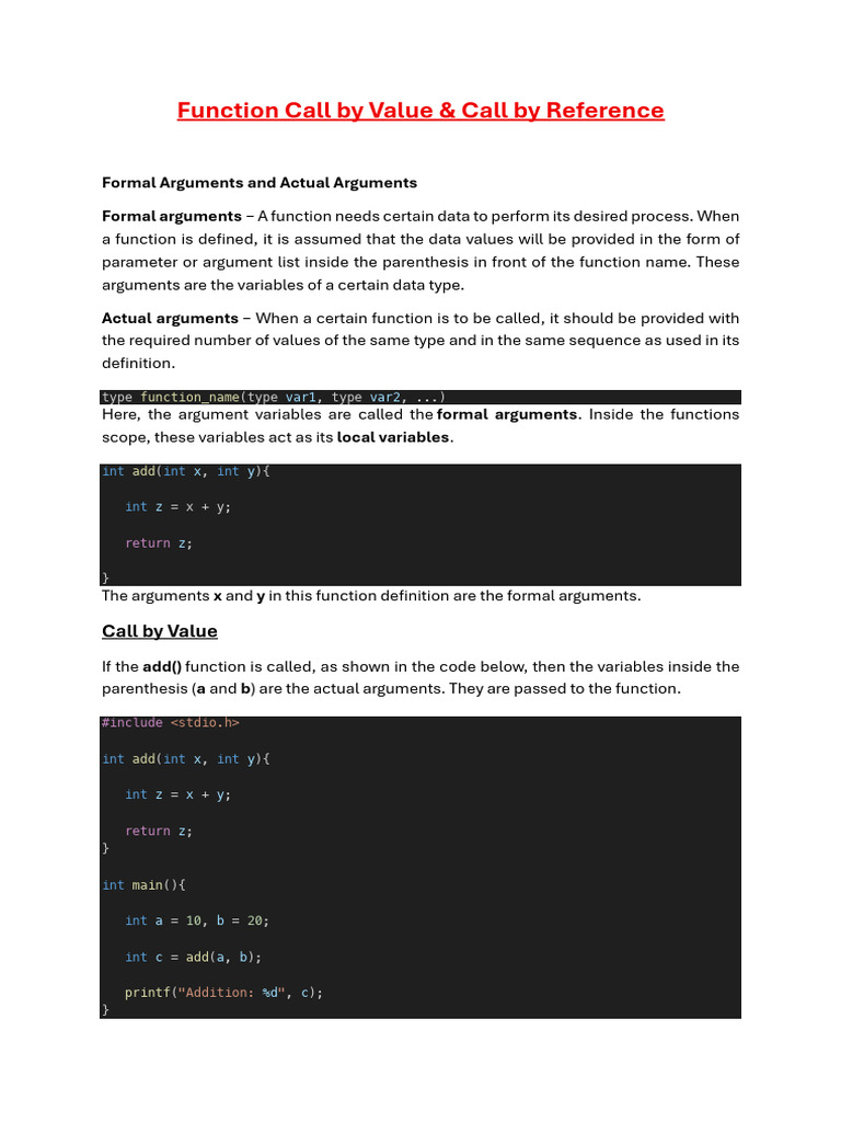 Call by Value Reference_02b8d4b7e399ad24351f62bf753ad9fb | PDF ...