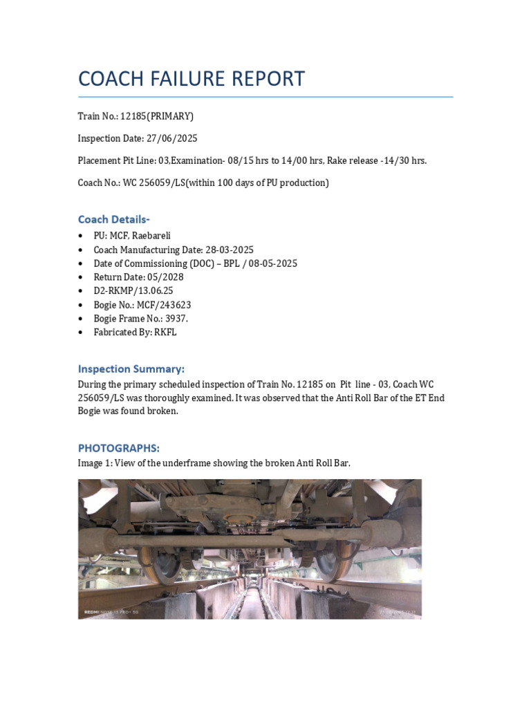 Coach Failure Report 12185 256059 Lspdf | PDF