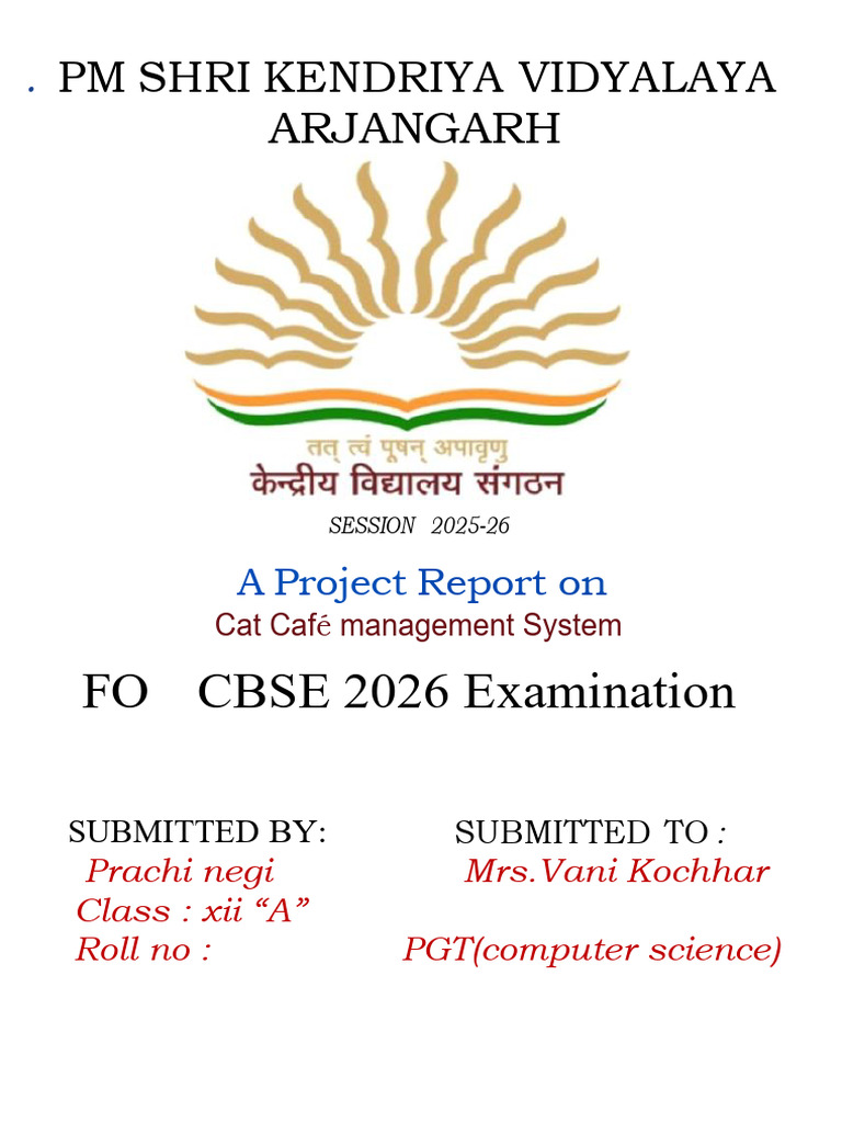 CS Project Report 1 | PDF