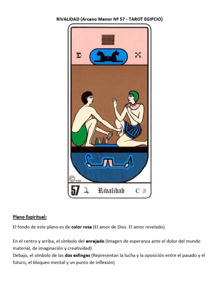 Arcano Menor 57 - Ribalidad - Tarot Egipcio | PDF | Amor