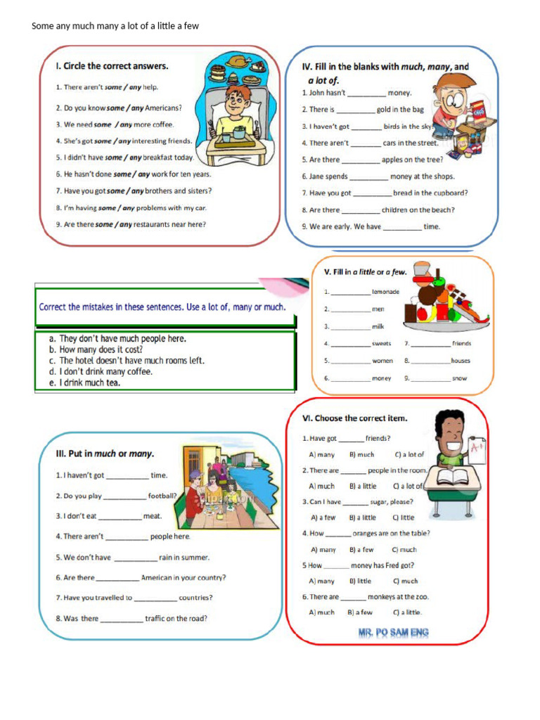 Quantifiers Worksheet 4 | PDF