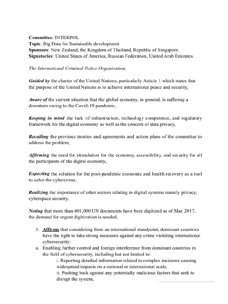 Draft Resolution 1 (1) | PDF