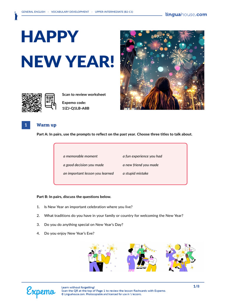 Happy New Year American English Student B2 C1 | PDF