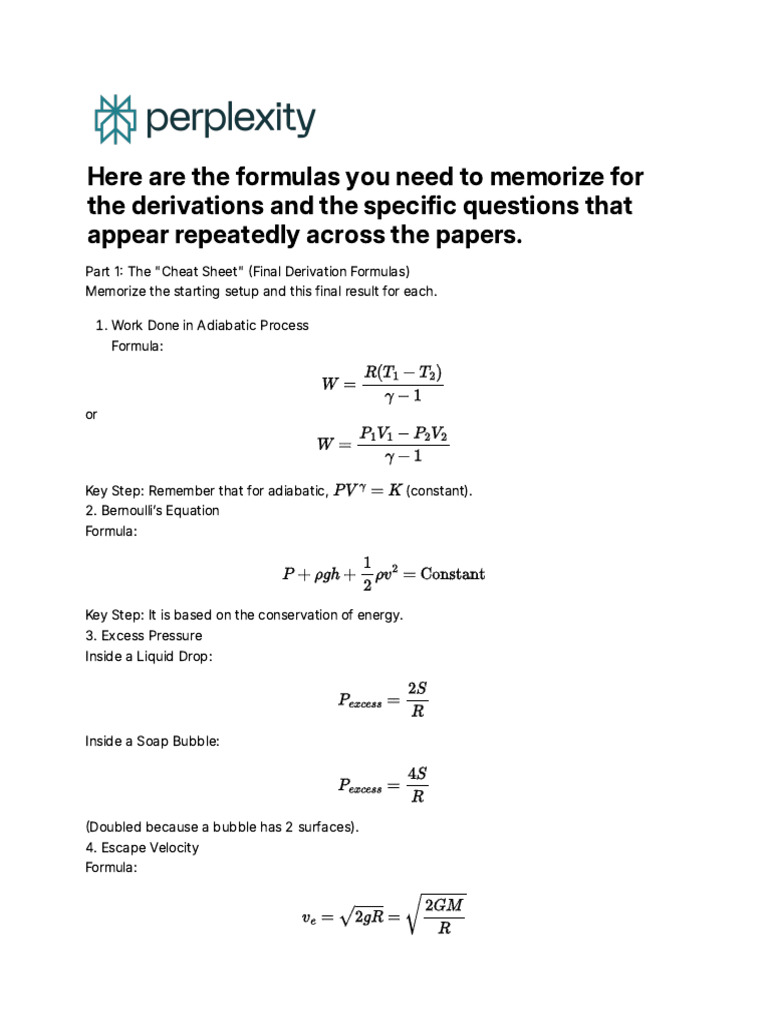 Here Are The Formulas You Need To Memorize For The | PDF | Dynamics ...