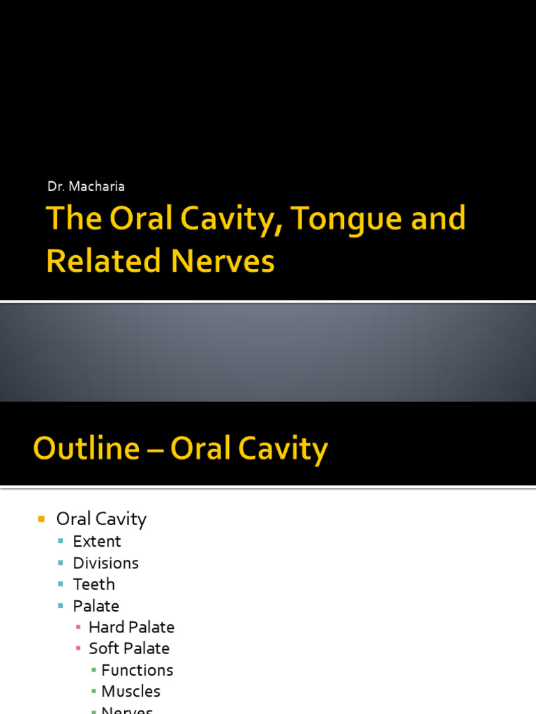 The Oral Cavity, Tongue and Related Nerves PDF Tongue Mouth
