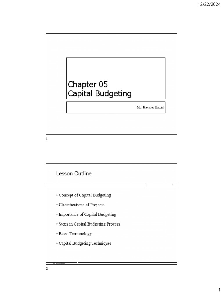 Chapter 05 Capital Budgeting | PDF | Net Present Value | Internal Rate ...