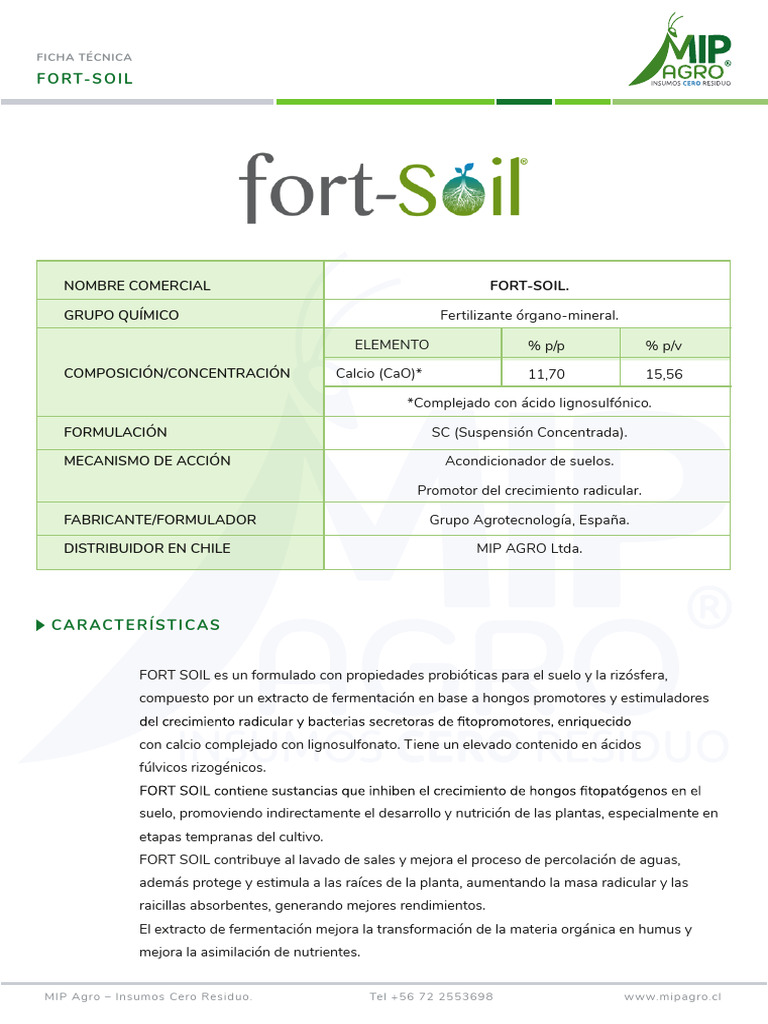 FT Fort Soil | PDF | Nutrición Vegetal | Agricultura