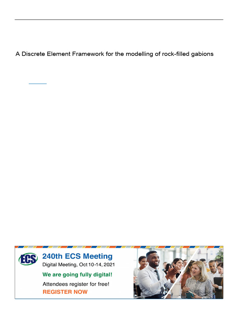 A Discrete Element Framework for the Modelling of -1 | PDF | Friction ...