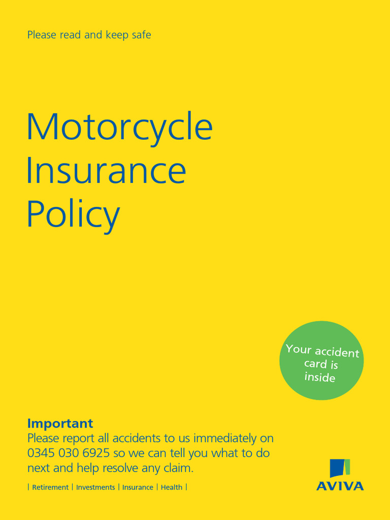 Insurance Motor Motorbike Policy 261017 NMDOB2548 | PDF | Insurance ...