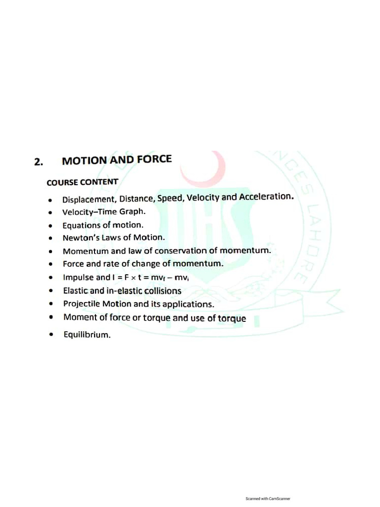2.motion and Force Notes | PDF