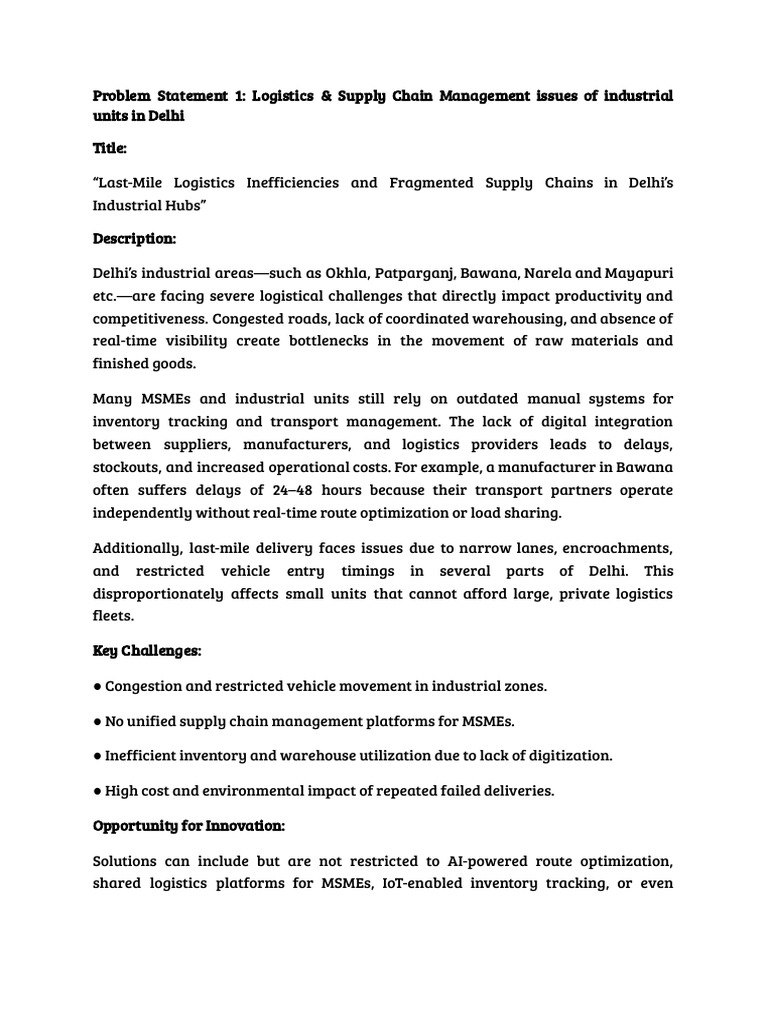 Case Problems | PDF | Logistics | Supply Chain