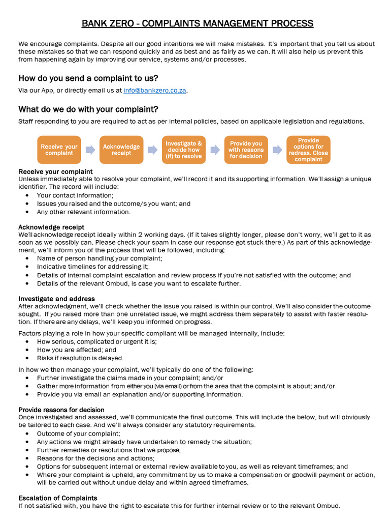 Complaint Management Process 2023 | PDF