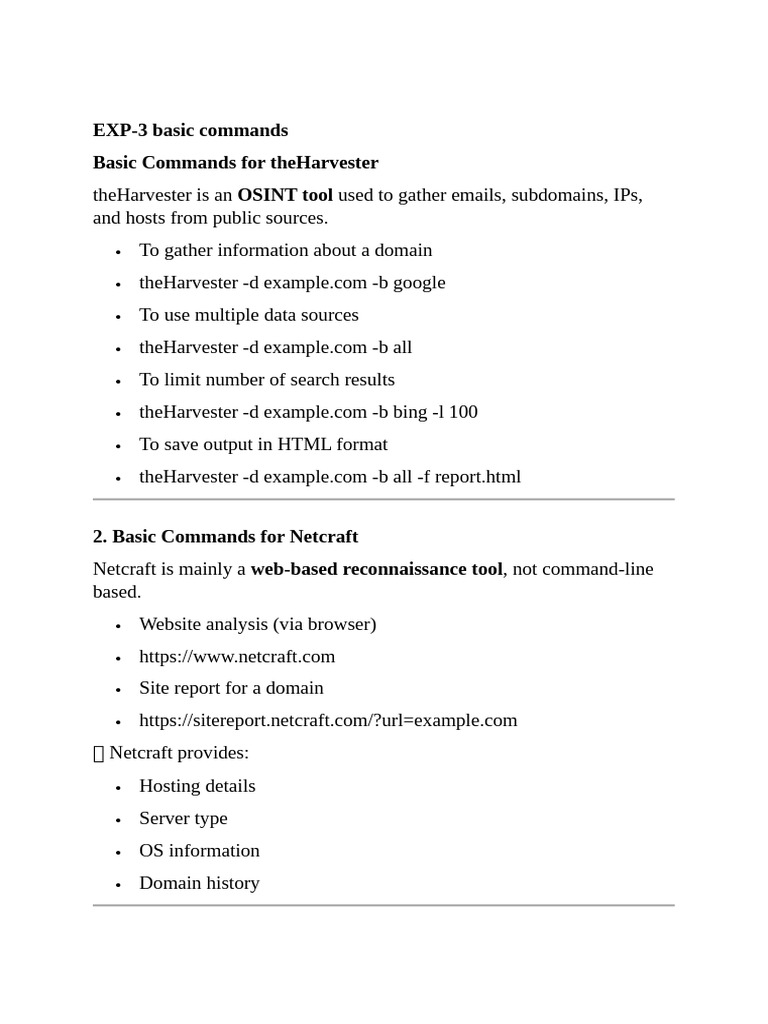 EXP -3 basic commands | PDF | Domain Name System | Domain Name