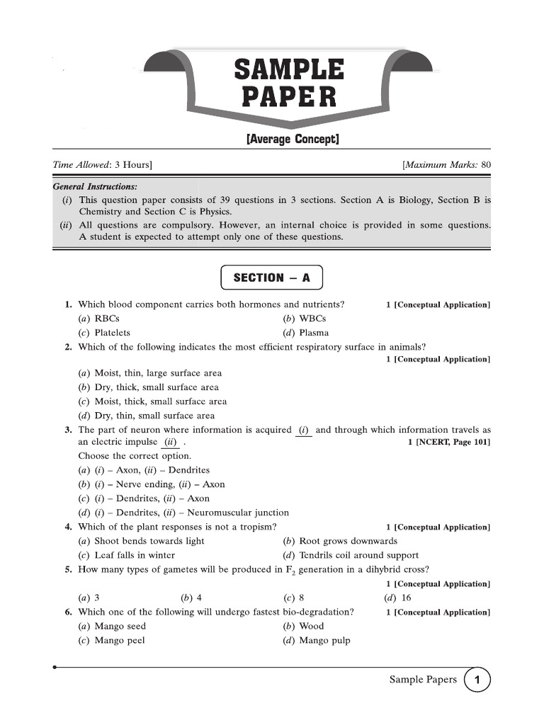 Sample Paper Science | PDF