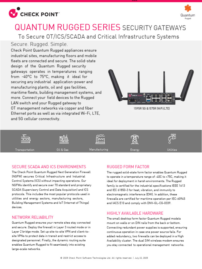 Quantum Rugged 1595r Datasheet | PDF | Security | Computer Security