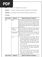 Detection of Food Adulteration