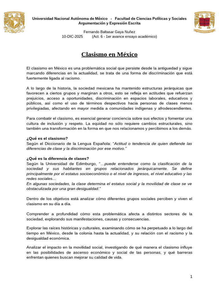 Actividad 6. Avance Ensayo - FBGN | PDF | Desigualdad social ...