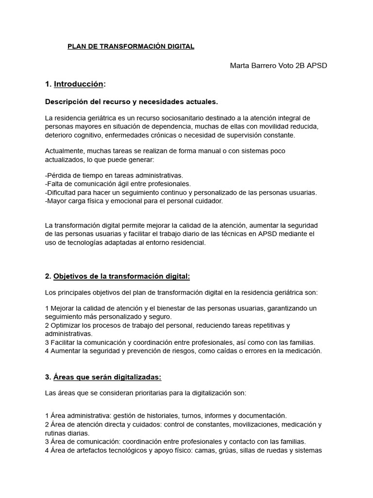 Plan de Transformación Digital | PDF | Inteligencia artificial ...