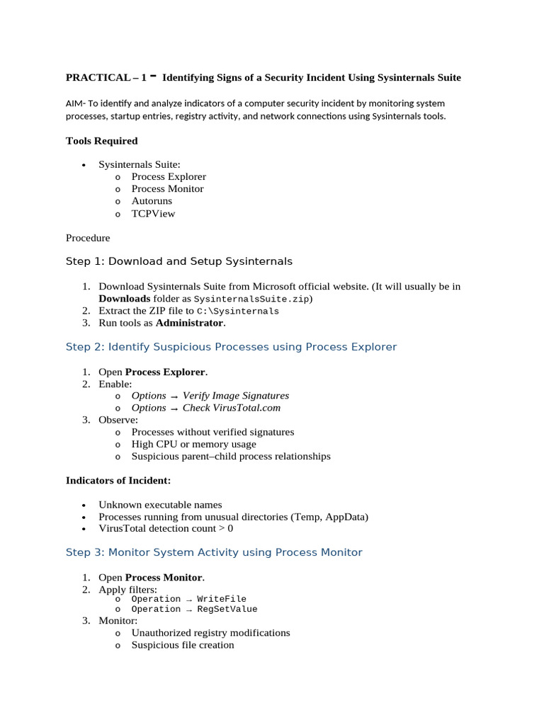 Practical 1 P4 | PDF | Windows Registry | Directory (Computing)