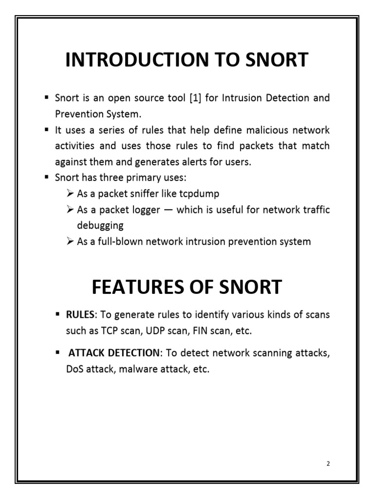 SNORT - Network Intrusion Detection System | PDF | Computer File ...
