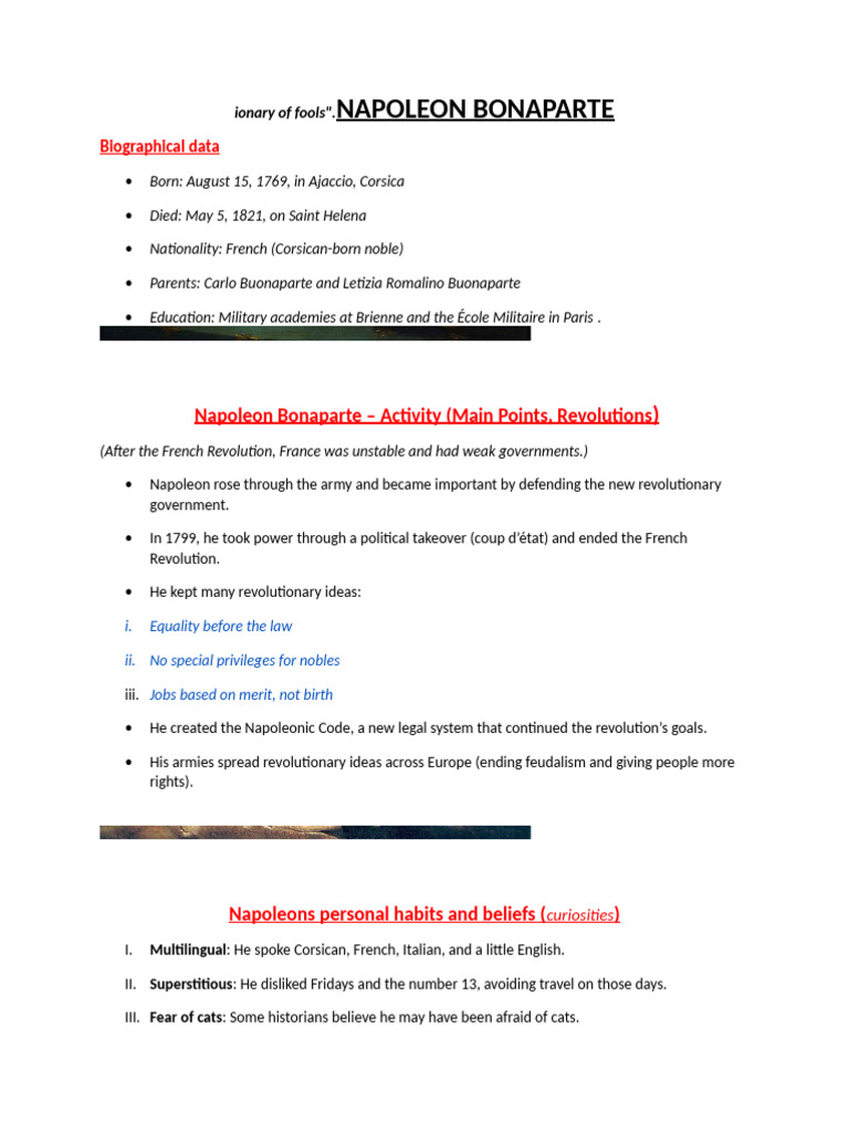 Napoleons History | PDF