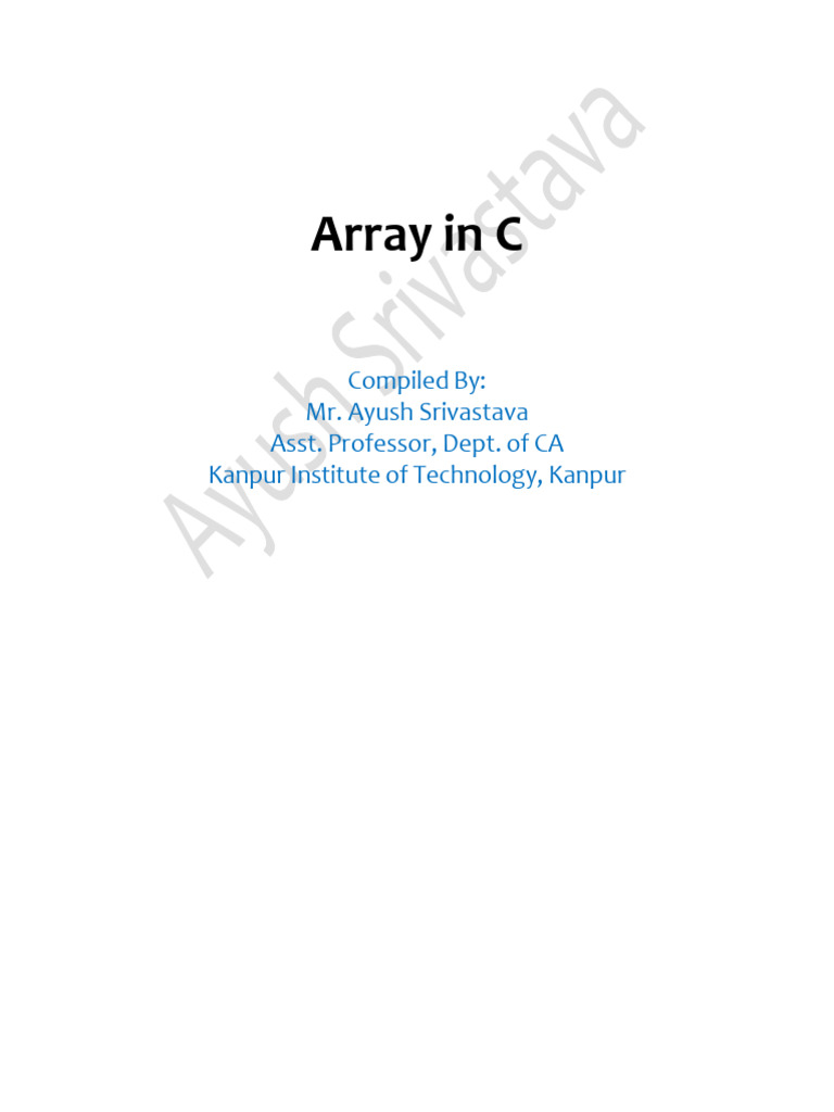 Unit III Copy c language | PDF | Pointer (Computer Programming ...
