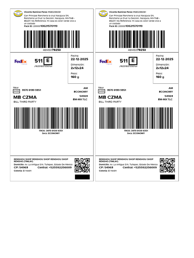 Shipment Labels 251222204252 | PDF