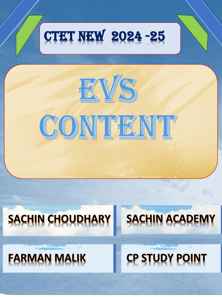 Ctet Evs (Content) | PDF | Plants