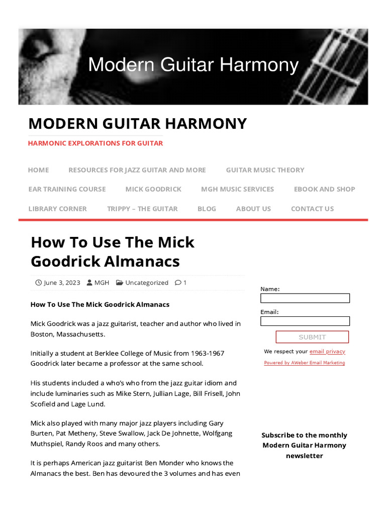 How To Use The Mick Goodrick Almanacs - Modern Guitar Harmony | PDF ...