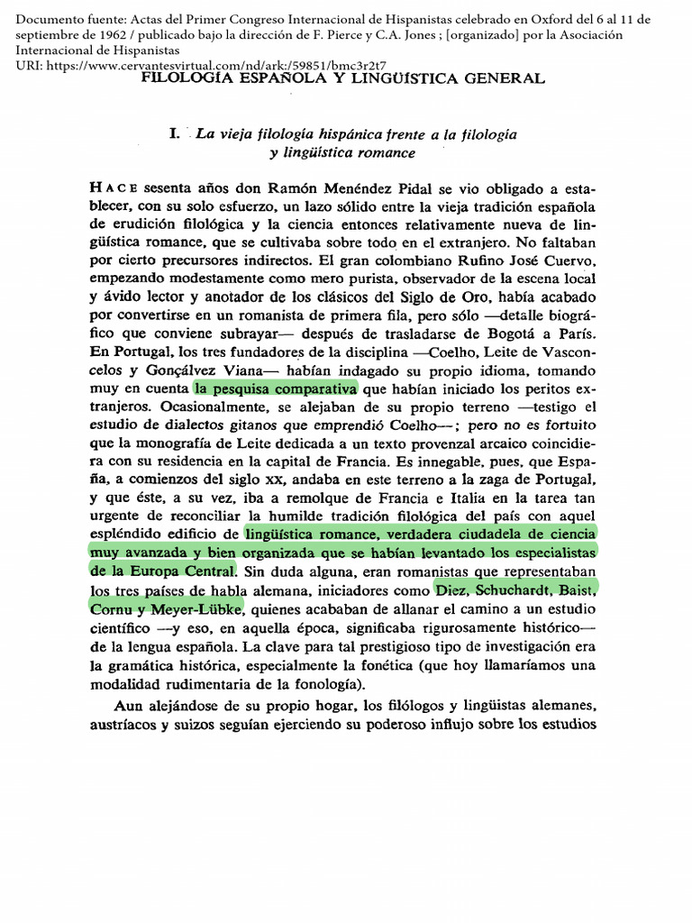 La Filología Española y La Lingüística General - Yakov Malkiel | PDF ...