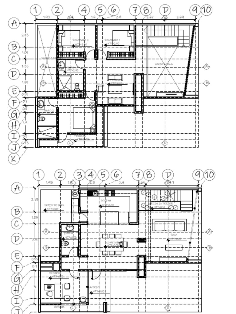 Juego de Planos en AutoCAD, Casa Habitación-Layout1 | PDF
