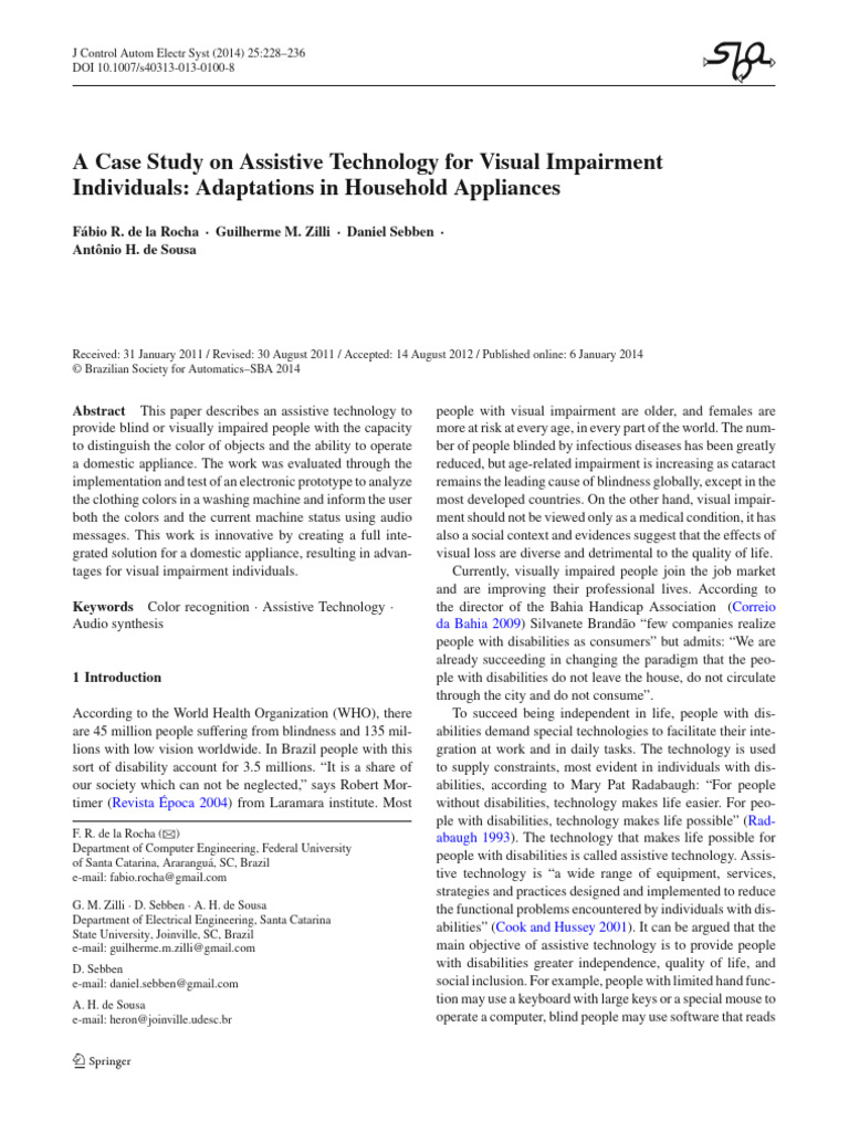 ROCHA 2014 - Case Study on Assistive Technology for Visual Impairment ...