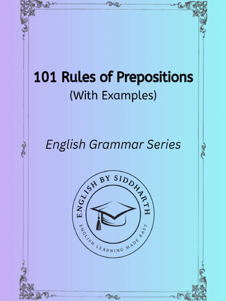 English Rules of Prepositions | PDF