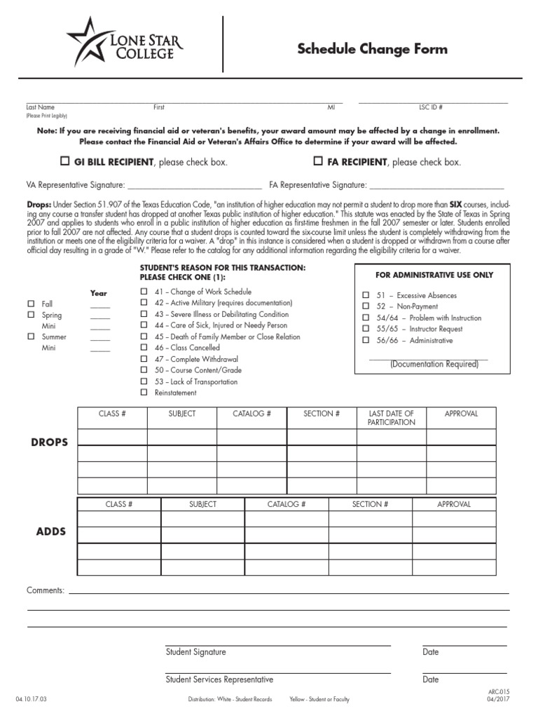 Schedule Change fillable form | PDF | Justice | Crime & Violence