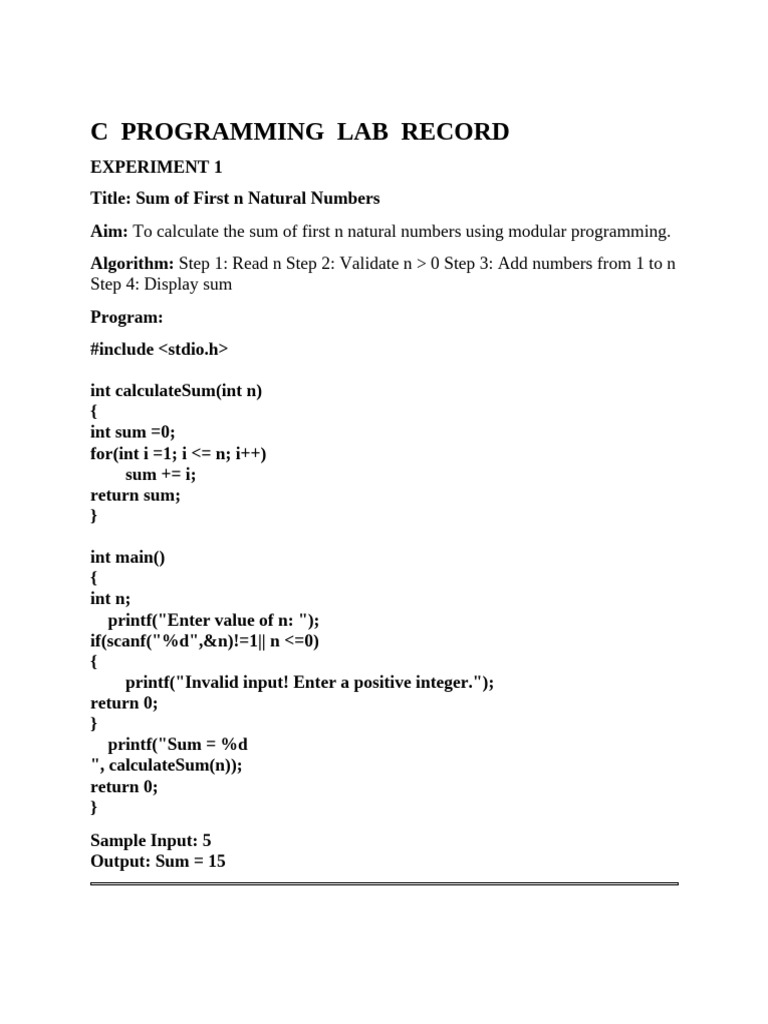 C Programming Manual - Modular Programs With Error Handling | PDF ...
