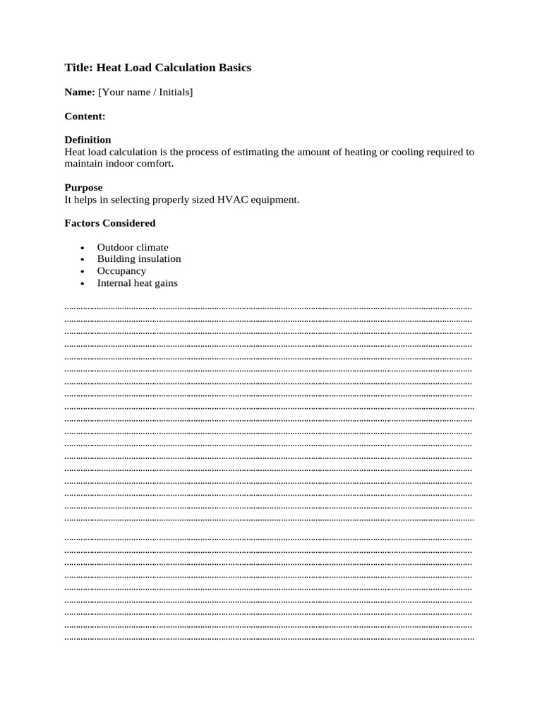 Heat Load Calculation Basics | PDF | Construction Law | Architecture