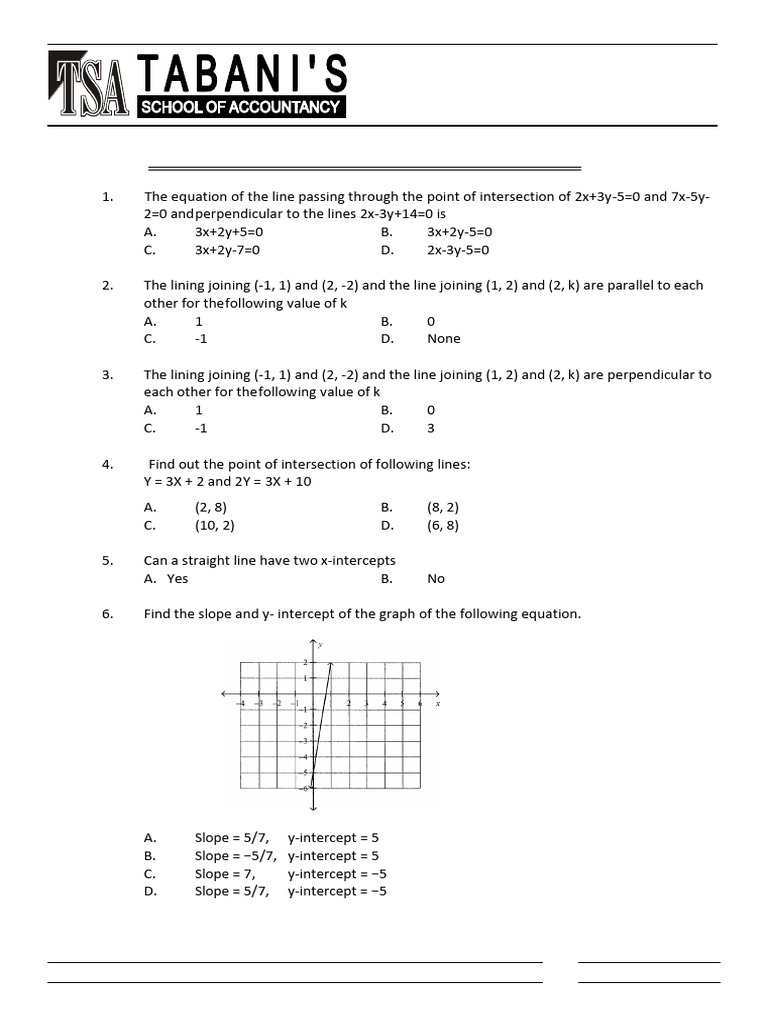 Practice Question Coordinate Geometry 1 | PDF | Slope | Line (Geometry)