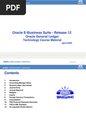 Oracle General Ledger R12 Technology Course Material V1 0 Pdf Consolidation Business Debits And Credits