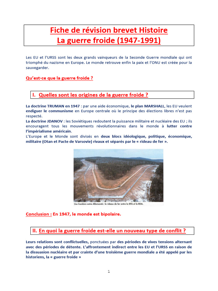 FRB 2024 La Guerre Froide | PDF | Guerre froide | Allemagne de l'ouest