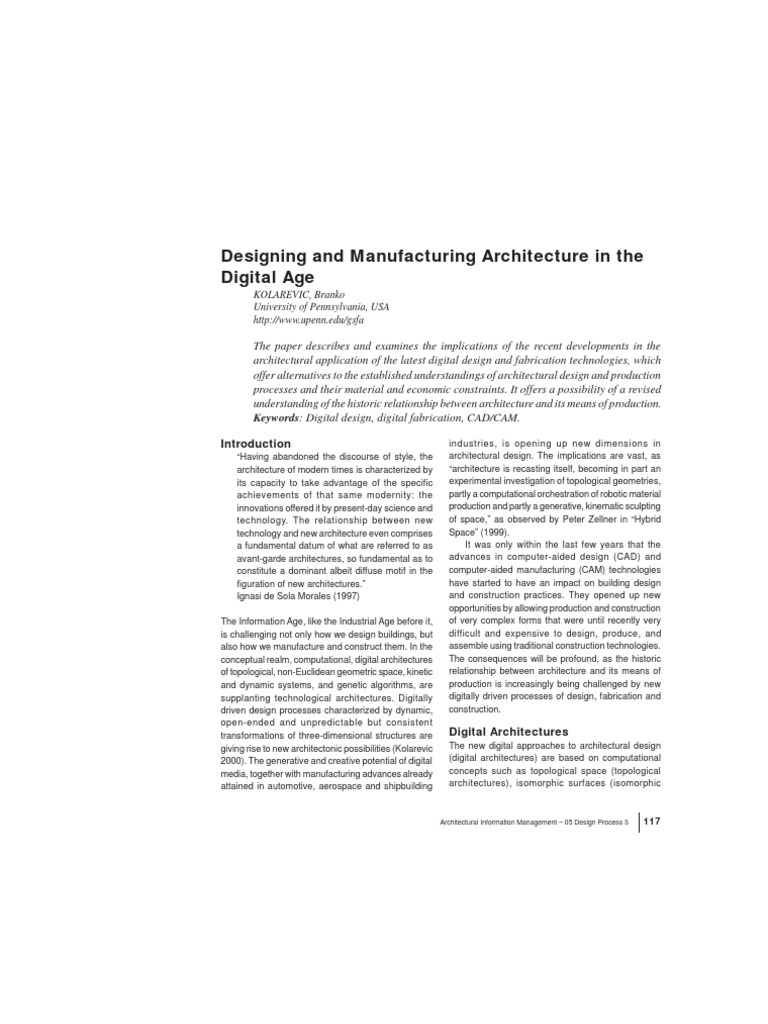 Digital Design in Modern Architecture | PDF