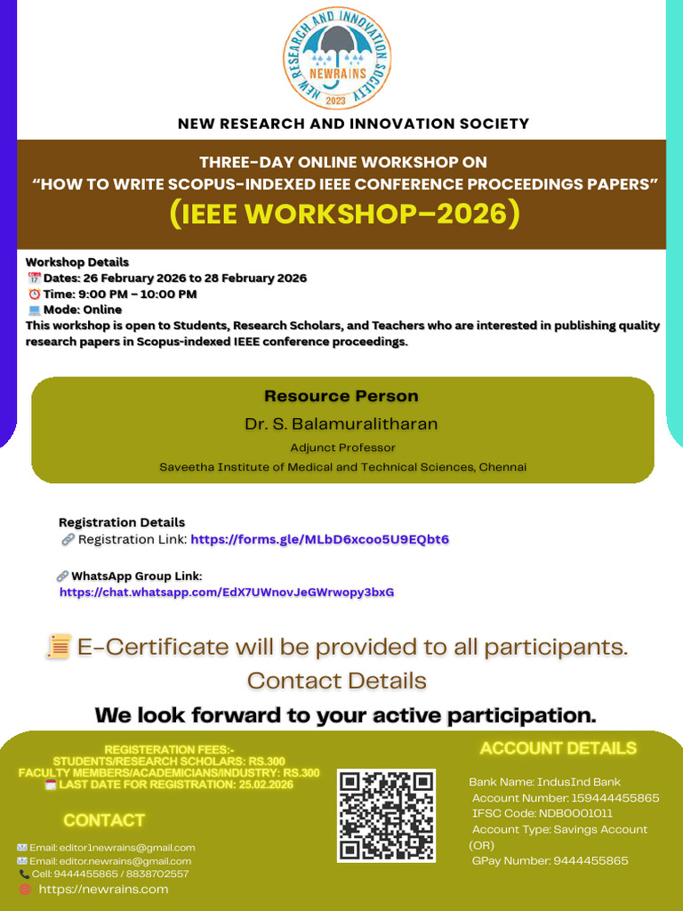 Ieee Writing Workshop+ Awards 2026 | PDF | Science | Academia