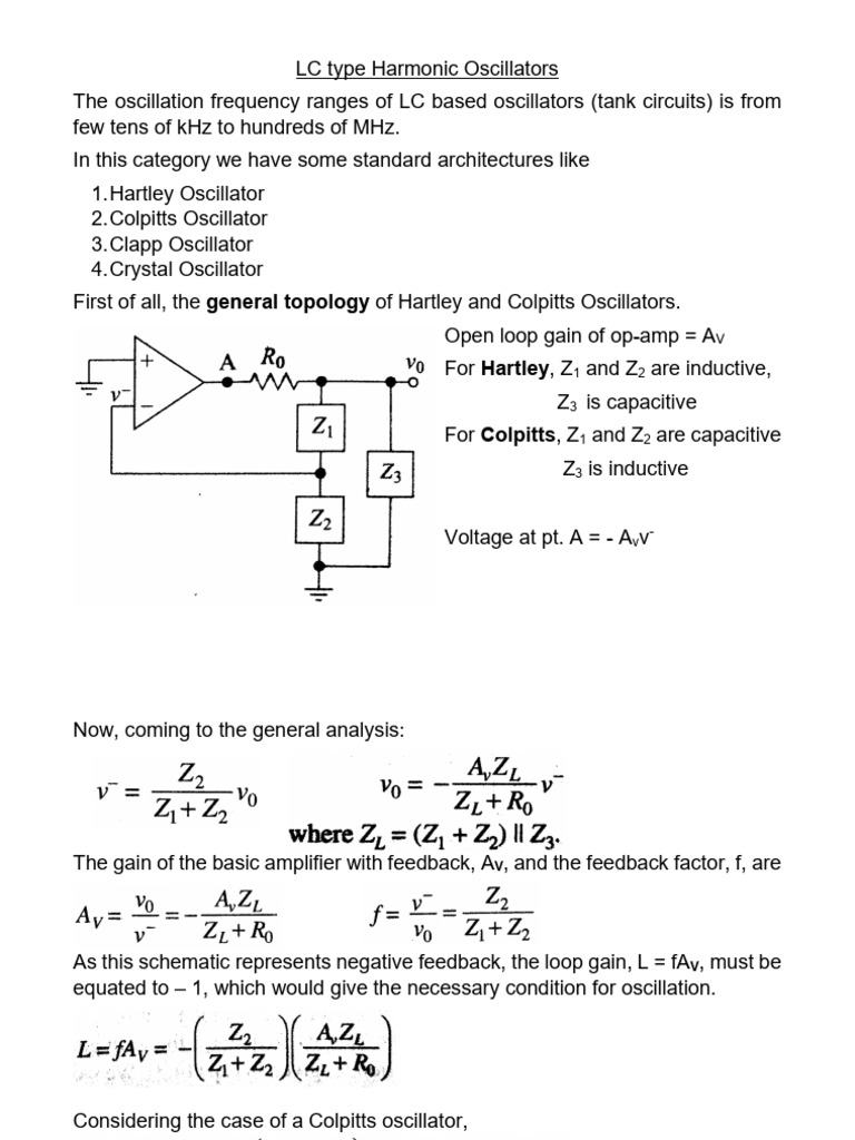 LC Type Harmonic Oscillators | PDF | Electronic Oscillator | Electrical ...