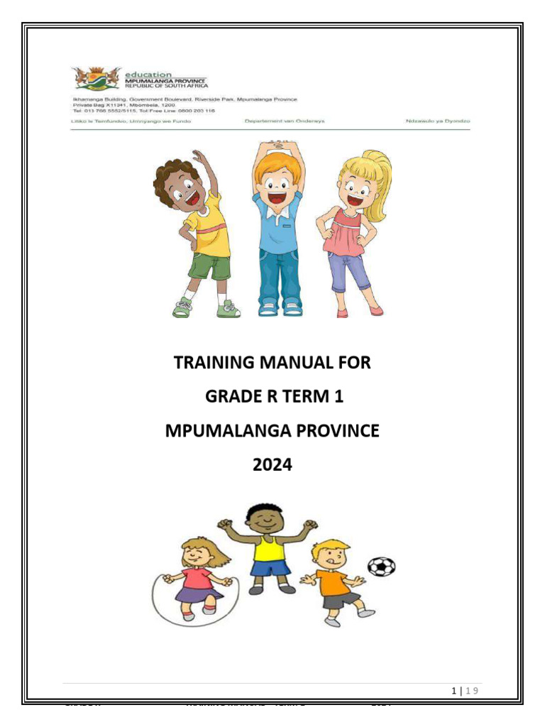 2024 Grade R Training Manual Term 1-Week 2 | PDF | Perception | Learning
